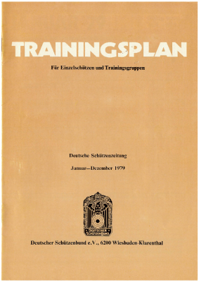 Buch Trainingsplan Januar-Dezember 1979 Deutscher Schützenbund